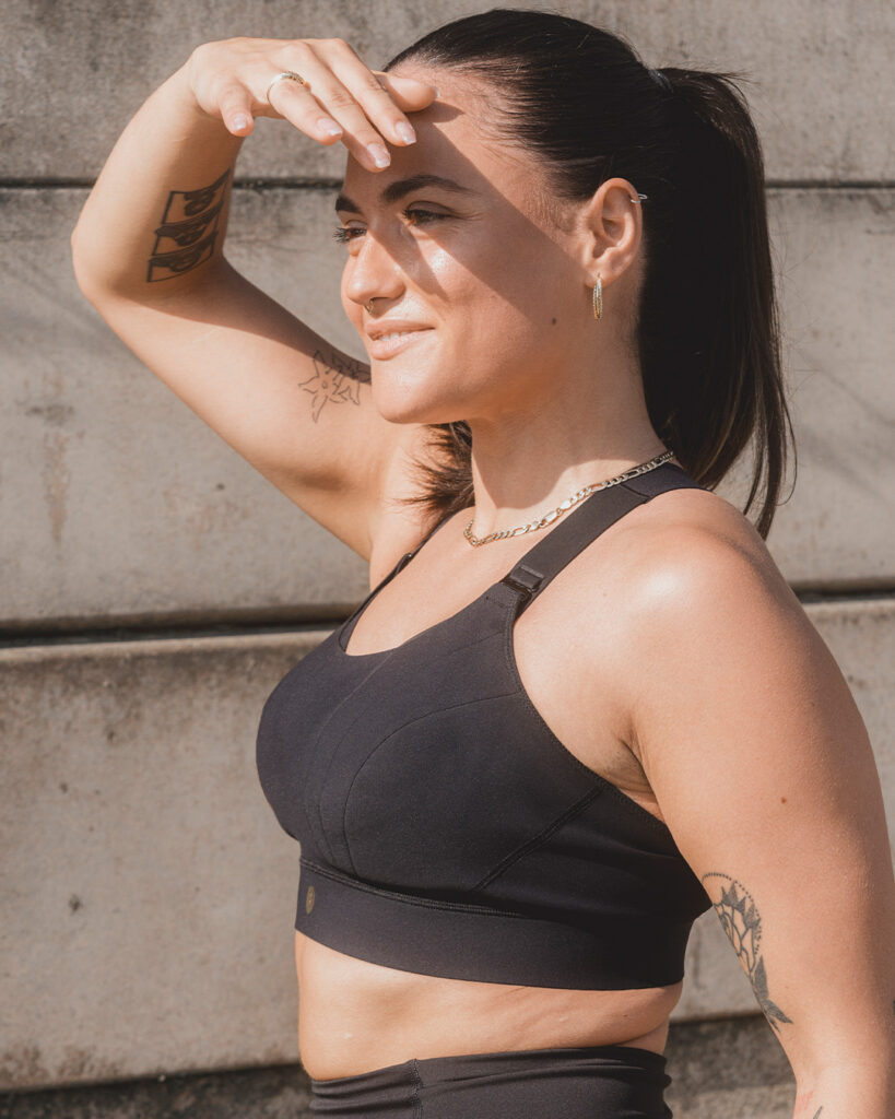 Woman wearing sports bra