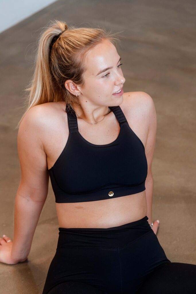 Woman wearing sports bra